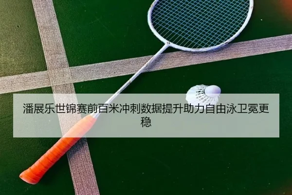 潘展乐世锦赛前百米冲刺数据提升助力自由泳卫冕更稳
